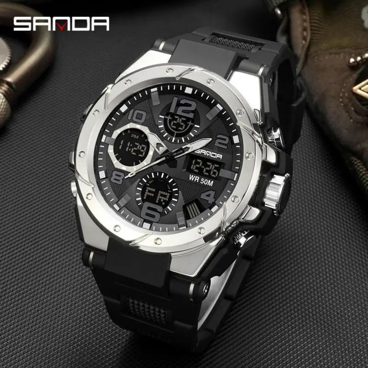 SANDA - Reloj Deportivo Sanda Tipo G Shock Resistente Metal