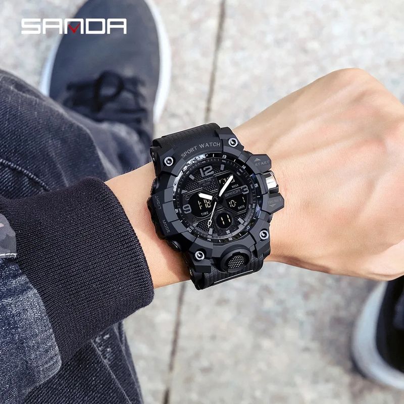 SANDA - Reloj Deportivo Sanda Tipo G Shock Resistente Metal