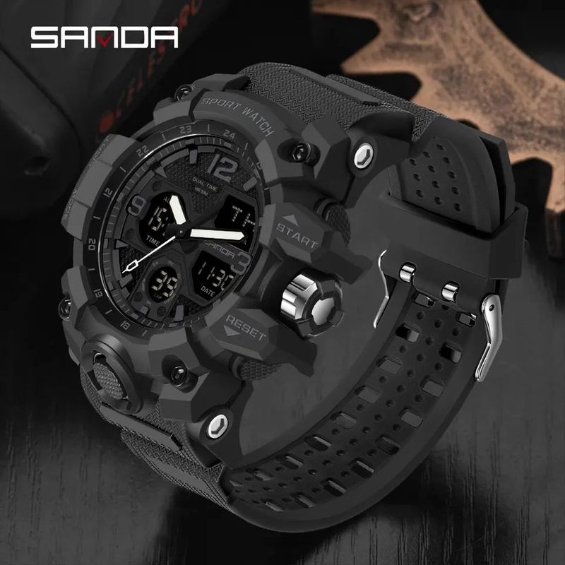 SANDA - Reloj Deportivo Sanda Tipo G Shock Resistente Metal