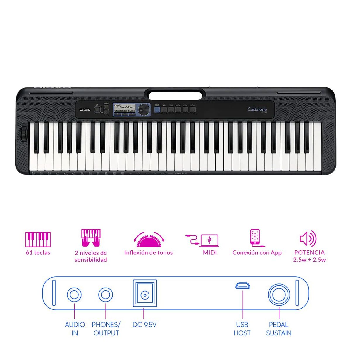 CASIO - TECLADO CT-S300 PACK SENSIBLE - PORTATIL.