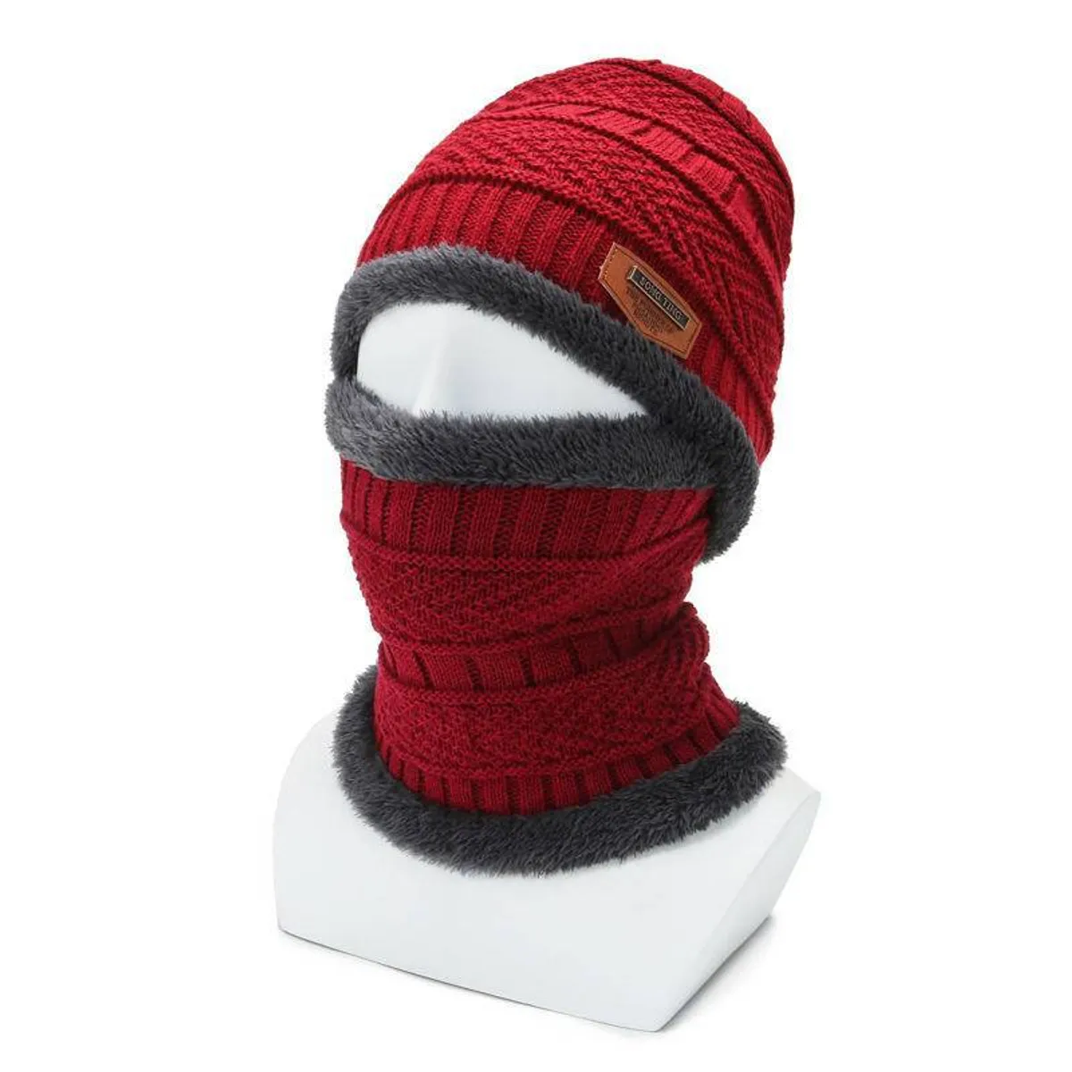 GENERICO - GORRO Y CHALINA CONJUNTO UNISEX CON CUELLERA