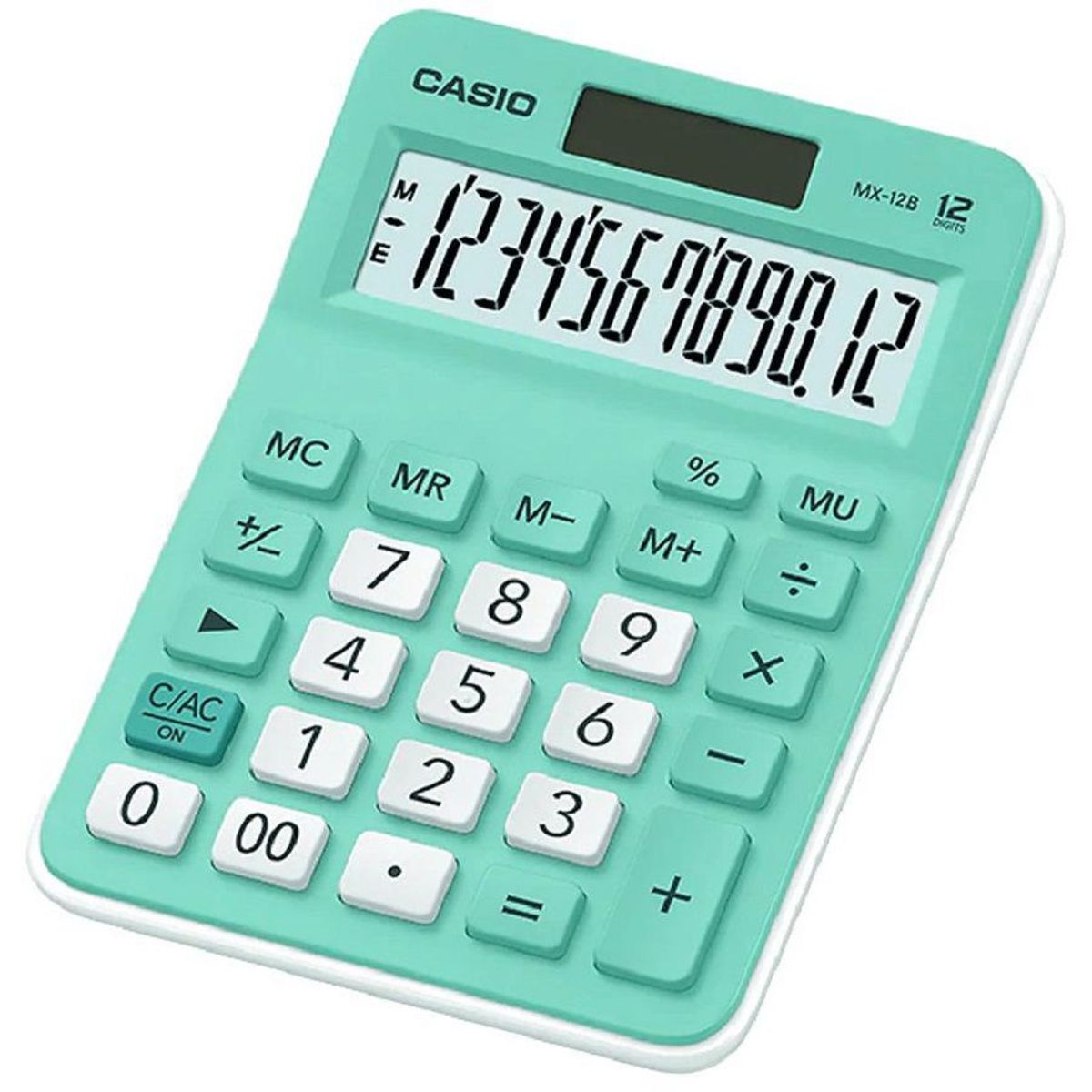 CASIO - Calculadora Casio 12 Dígitos solar y Pilas - Verde