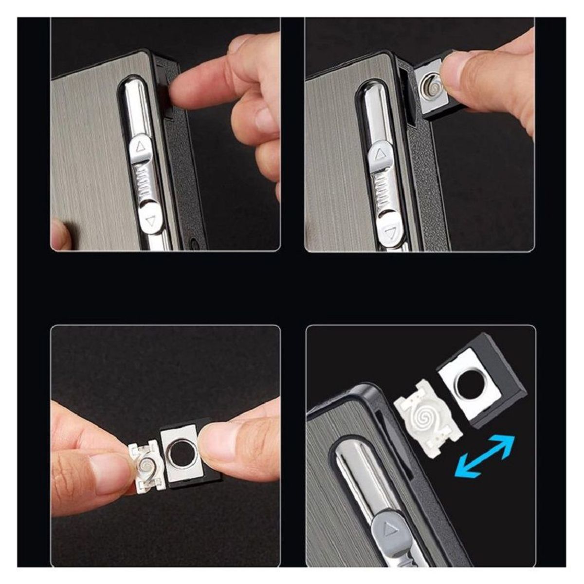 GENERICO - Cigarrera Recargable con Linterna y Encendedor Eléctrico