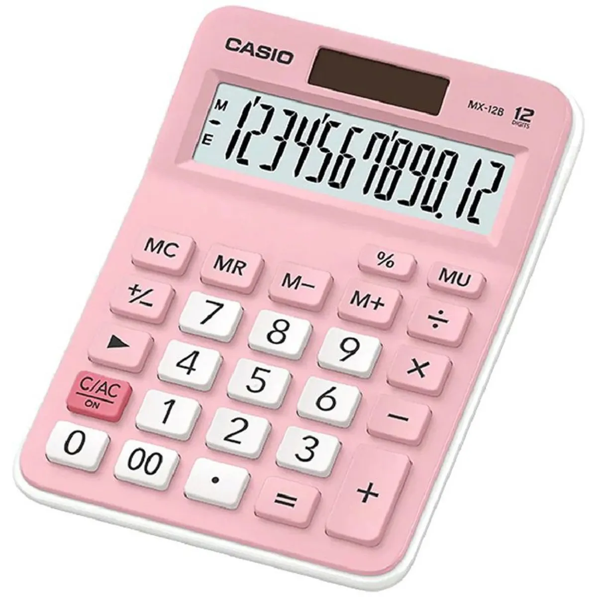 CASIO - Calculadora Casio 12 dígitos Solar y Pilas - Rosado