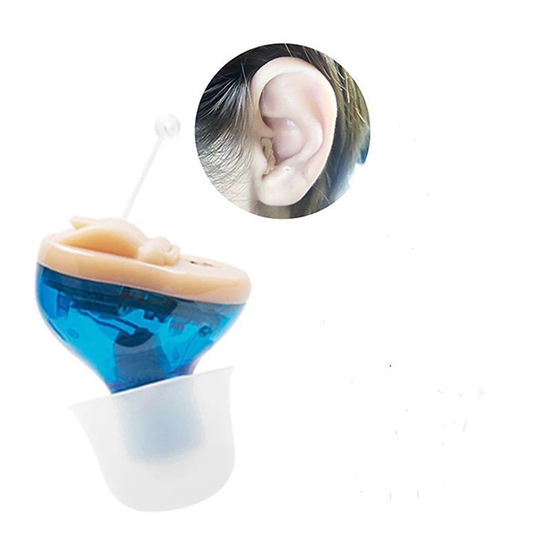 GENERICO - MINI AUDIFONO AMPLIFICADOR PARA SORDERA LADO IZQUIERDO AZUL