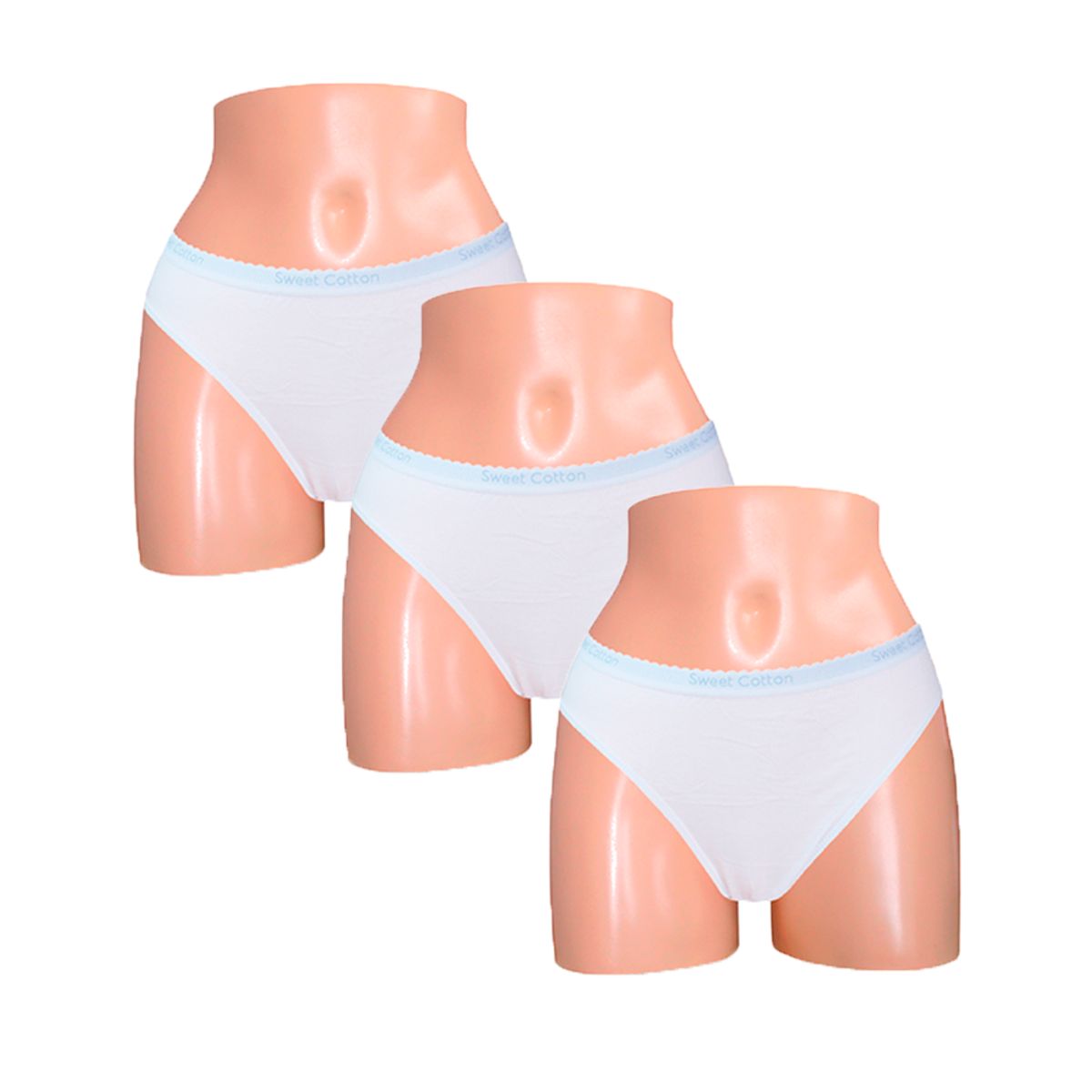 SWEET COTTON - Pack x3 Bikini Sweet Cotton Blanco