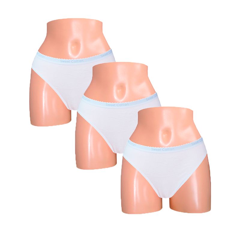 SWEET COTTON - Pack x3 Bikini Sweet Cotton Blanco