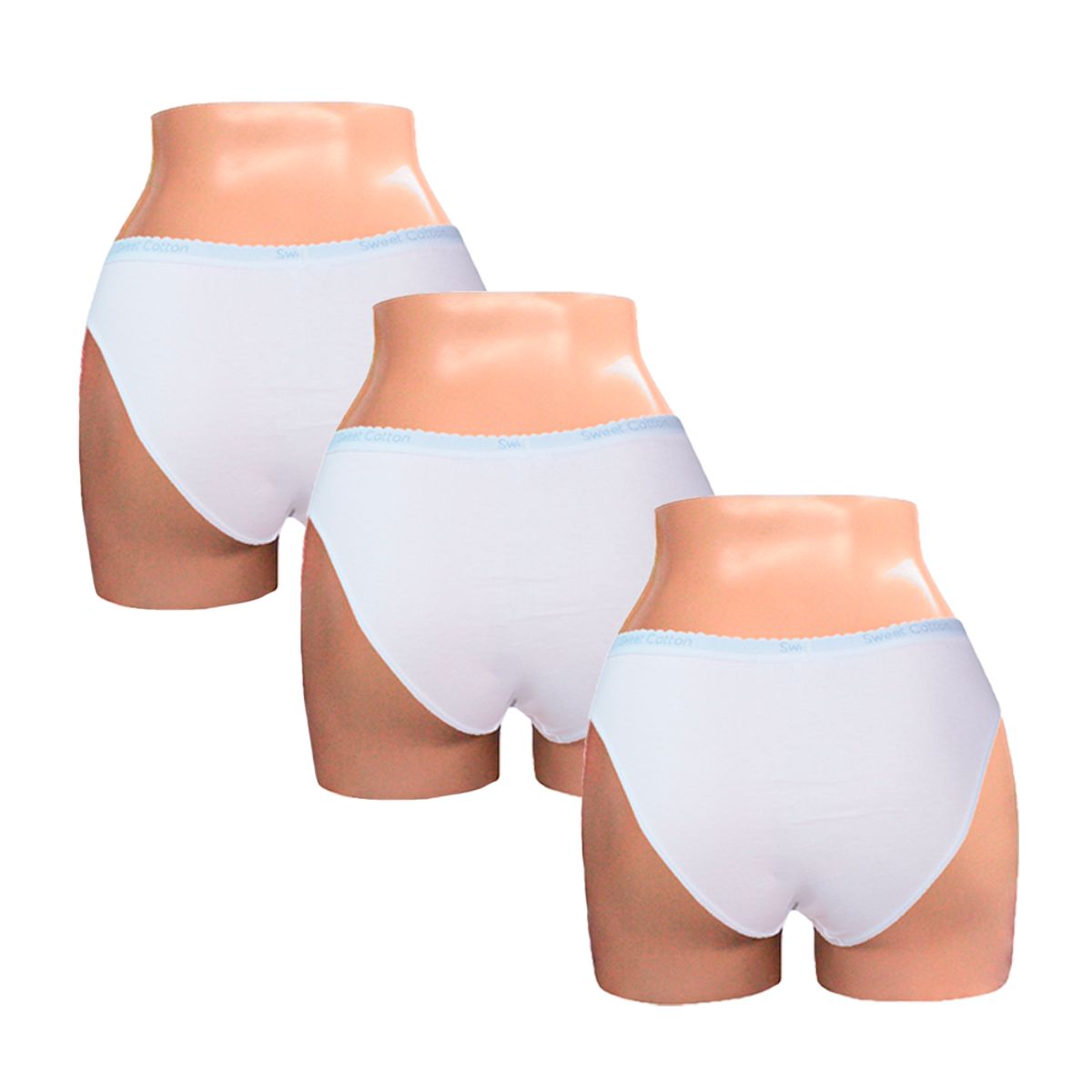 SWEET COTTON - Pack x3 Bikini Sweet Cotton Blanco
