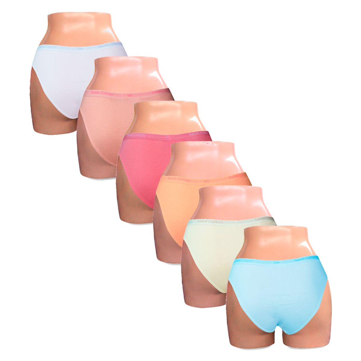 SWEET COTTON - Pack x6 Bikini Sweet Cotton Multicolor 1