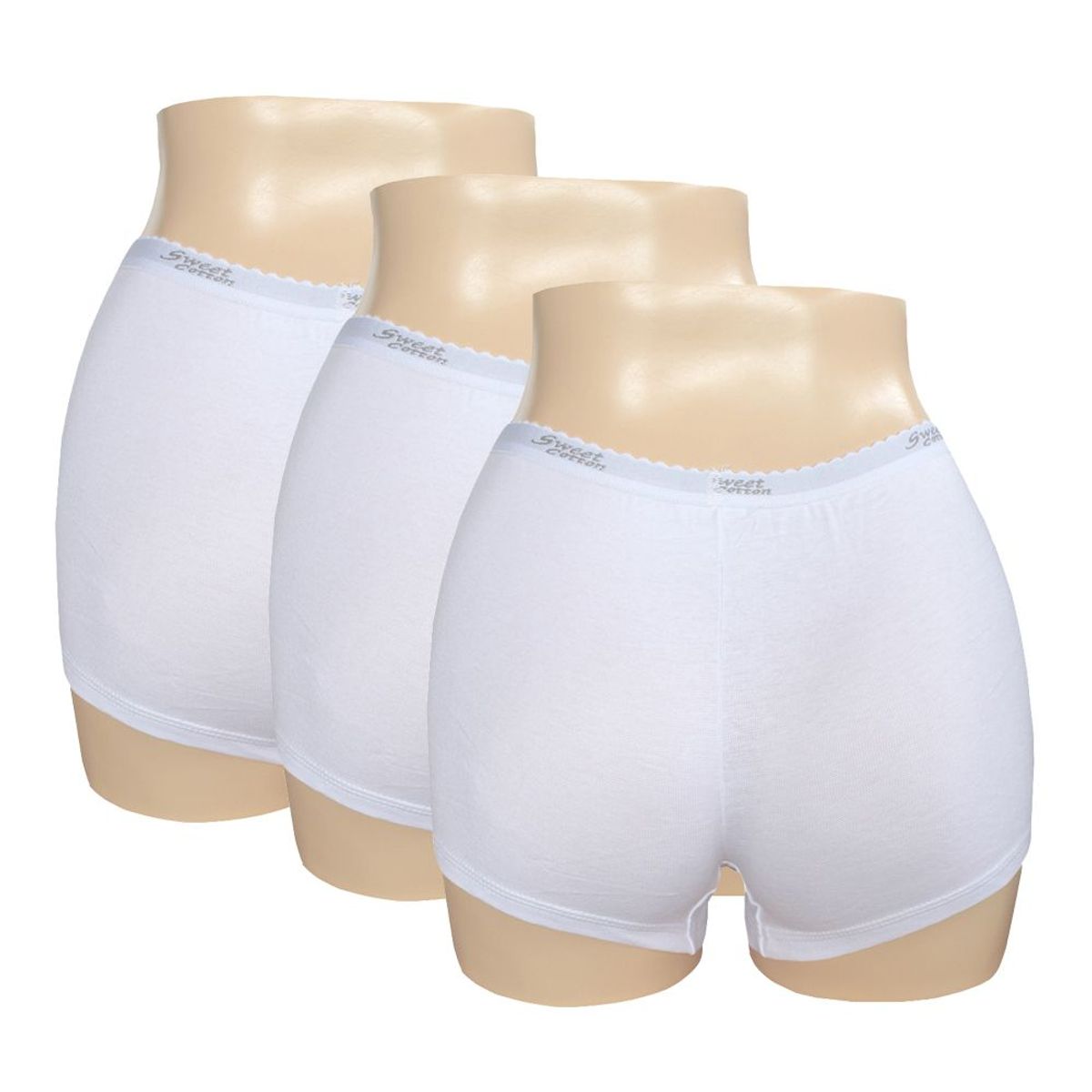 SWEET COTTON - Pack x3 Bóxer Deportivo Sweet Cotton Blanco