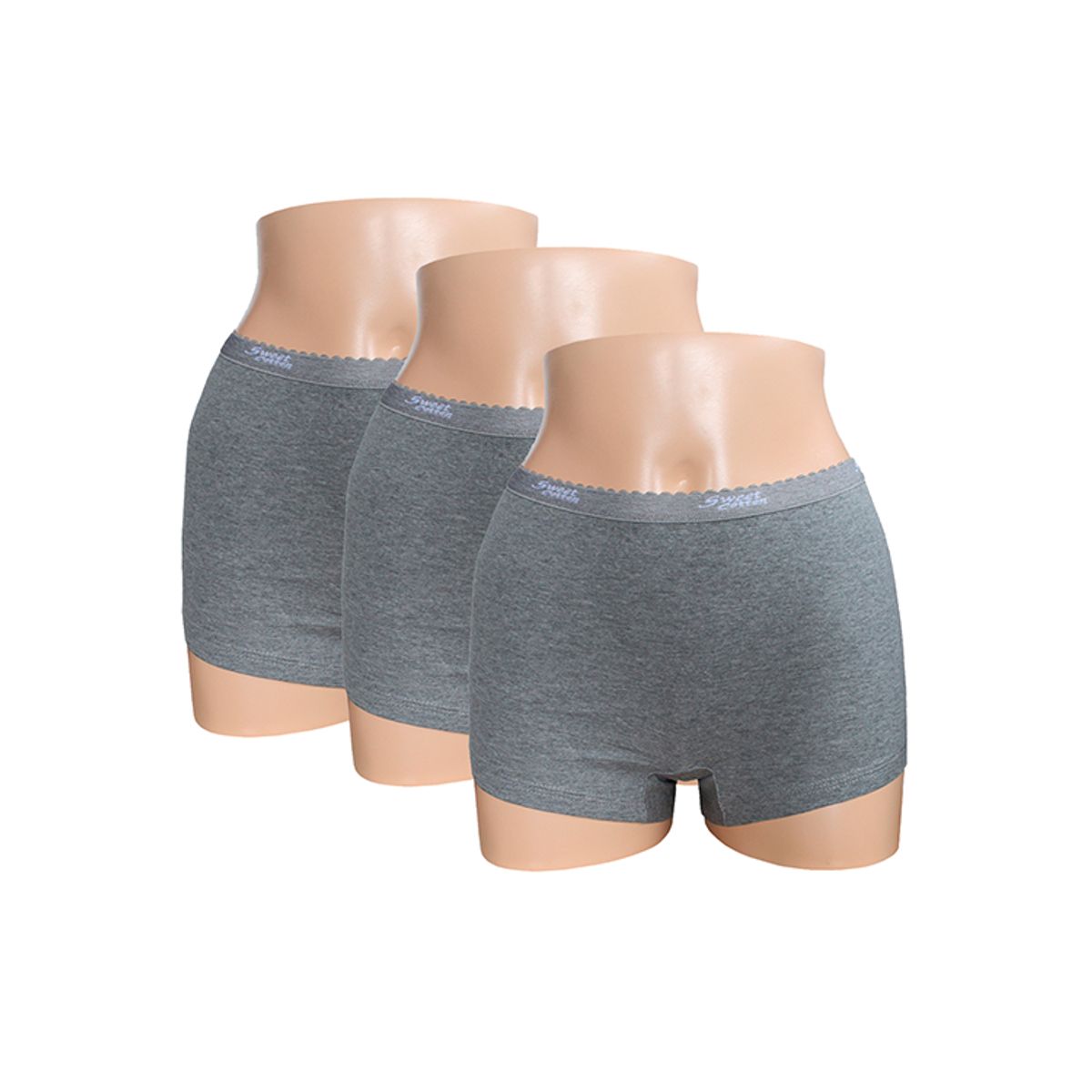 SWEET COTTON - Pack x3 Bóxer Deportivo Sweet Cotton Gris