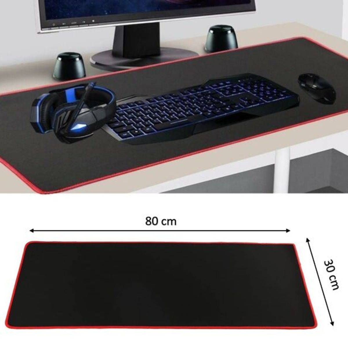 GENERICO - Pad Mouse Gaming - Alfombrilla para PC De 80x30cmx4mm