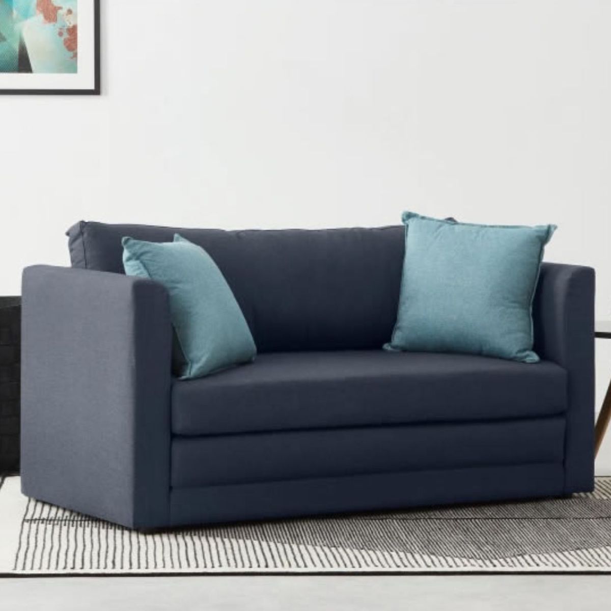 YOLODECORO - Sofá Eli De 2 Cuerpos Azul Cuarzo