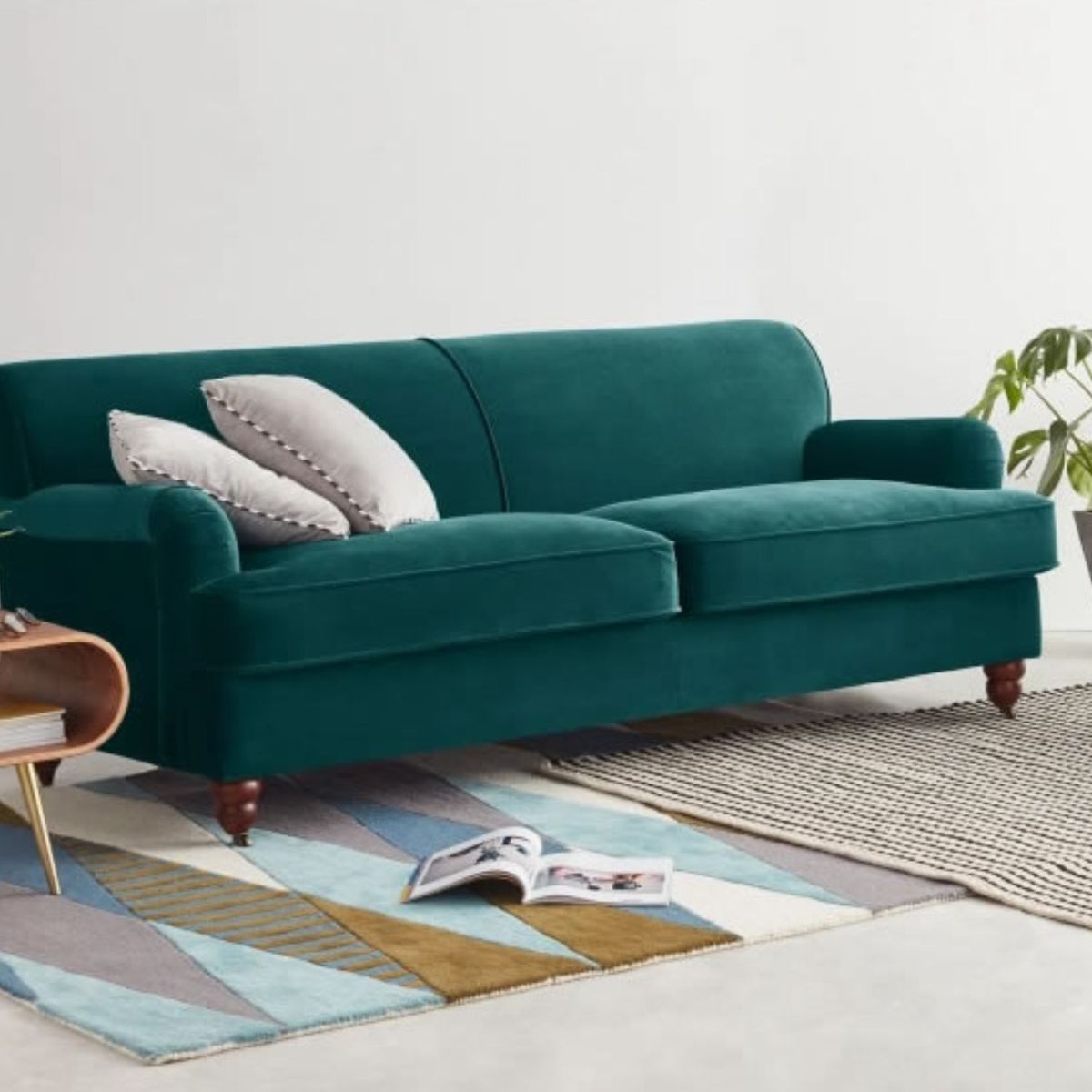 YOLODECORO - Sofá Orson De 3 Cuerpos Azul Seafoam.