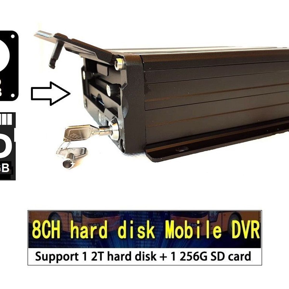 GENERICO - Mdvr Vehicular AHD Disco Duro 2tb Sd 256gb 8 Canales 12-24v