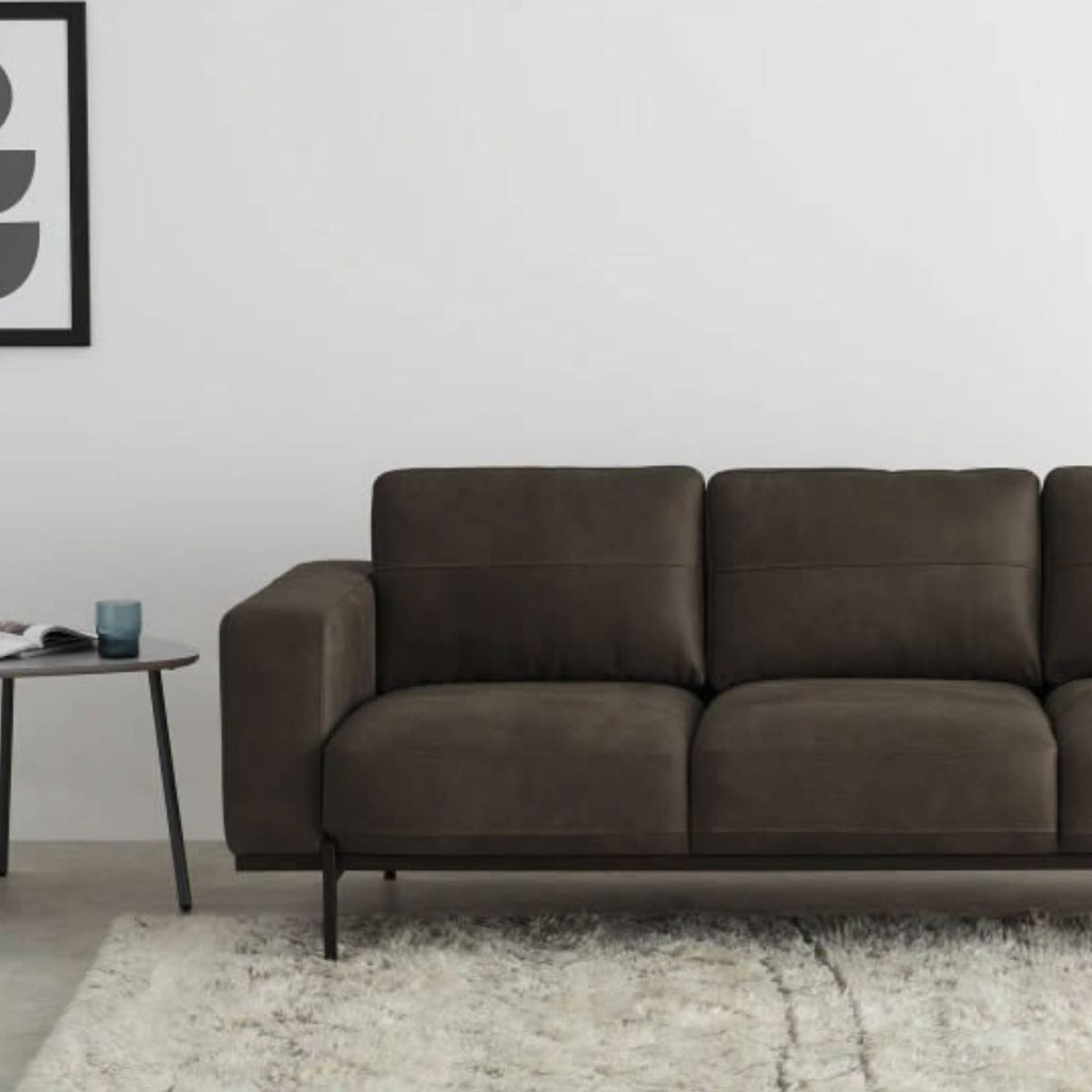 YOLODECORO - Sofá Jarrod De 3 Cuerpos Trufa Marrón