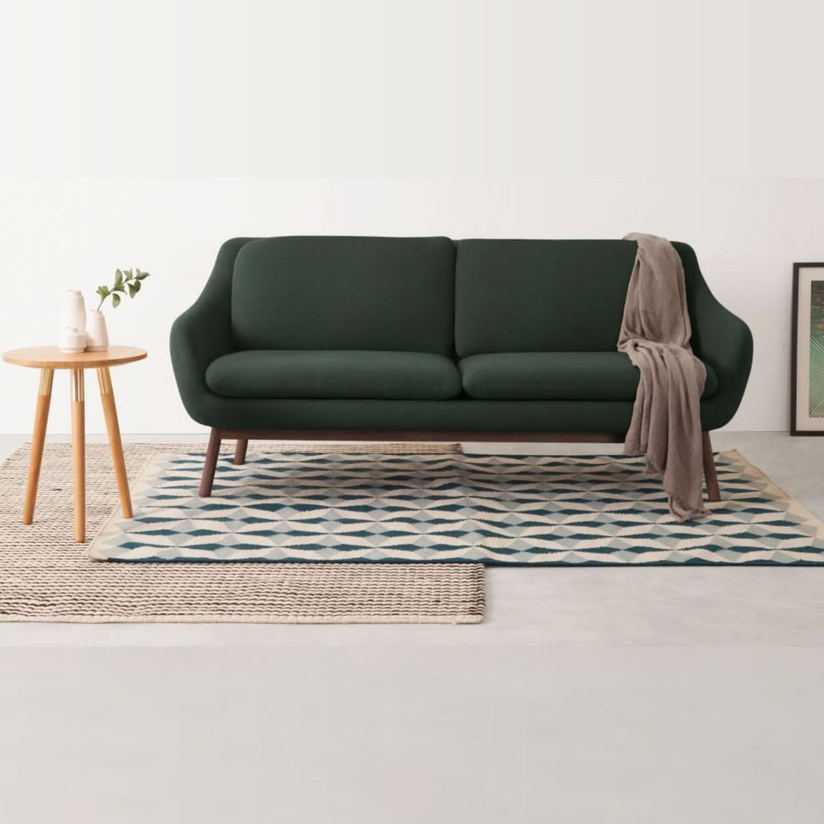 YOLODECORO - Sofá Oslo De 3 Cuerpos Verde Bosque.
