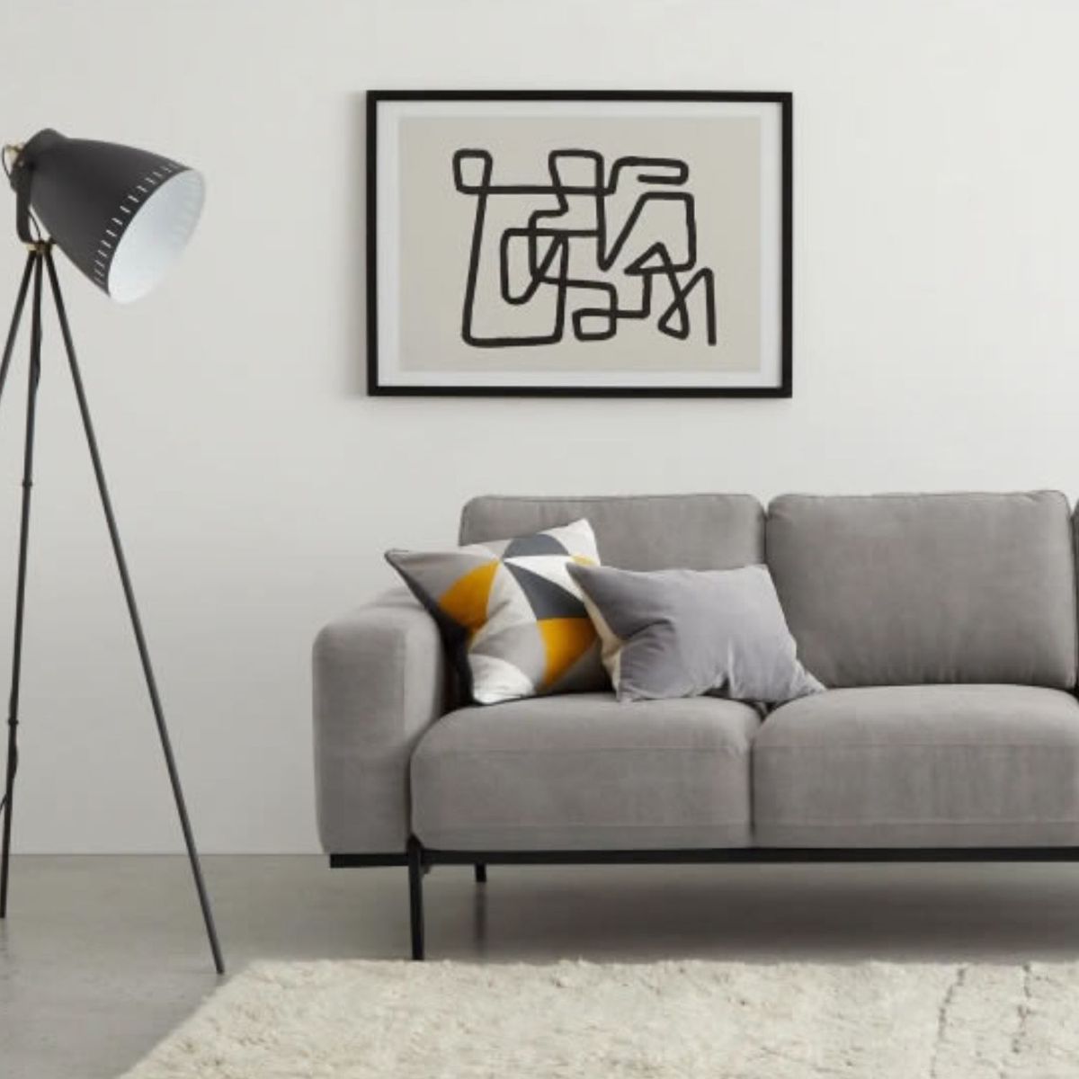 YOLODECORO - Sofá Jarrod De 3 Cuerpos Gris Lavado