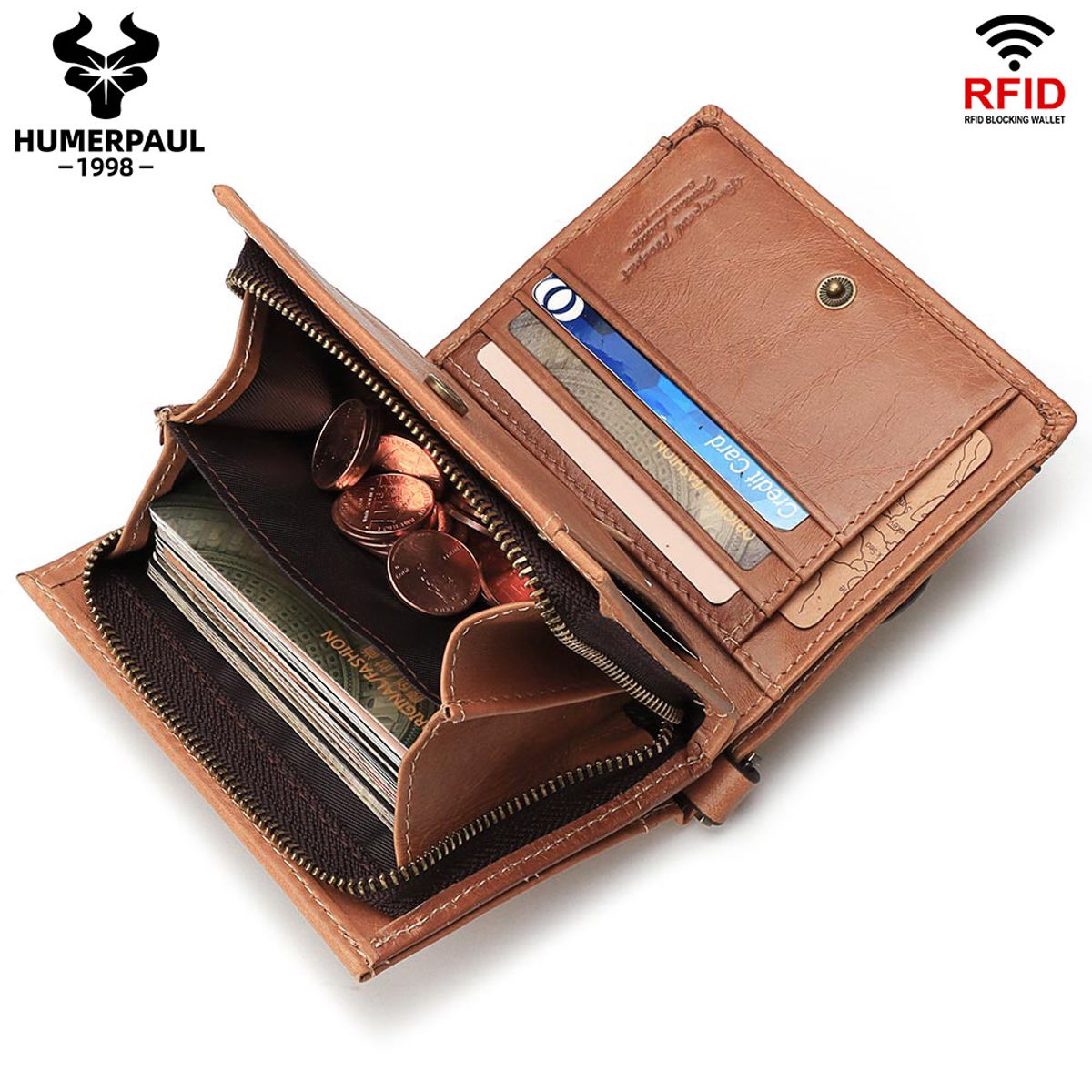 GENERICO - Billetera de Cuero Vacuno con RFID BP950