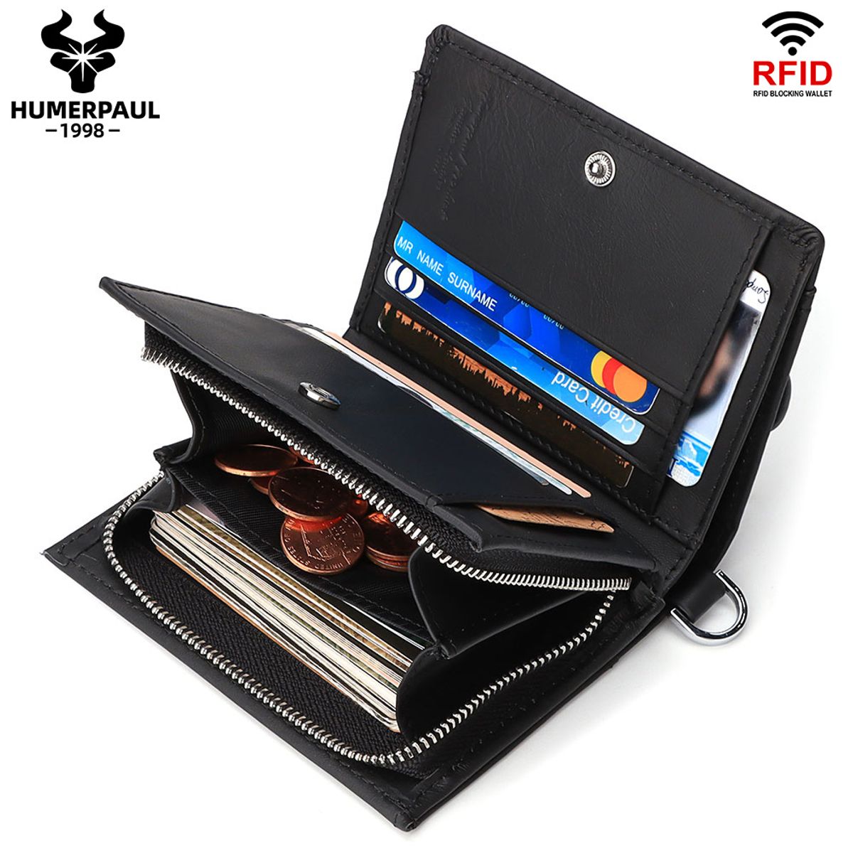 GENERICO - Billetera de Cuero Vacuno con RFID BP950