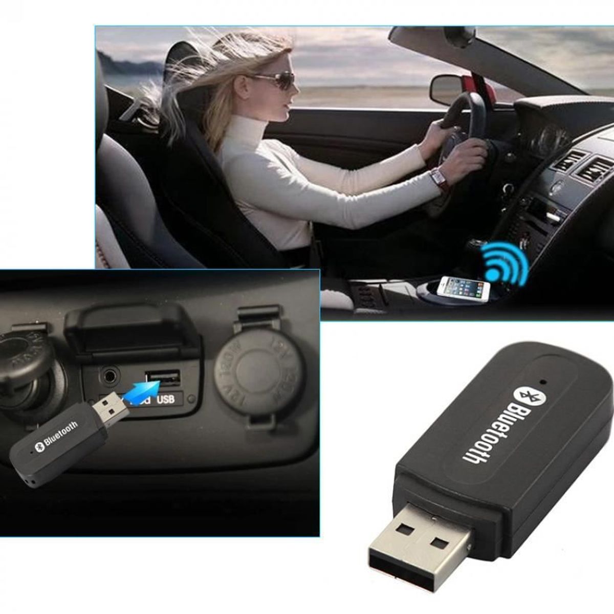 OEM - Adaptador Receptor De Audio USB BT Bluetooth Audio Stereo - Negro