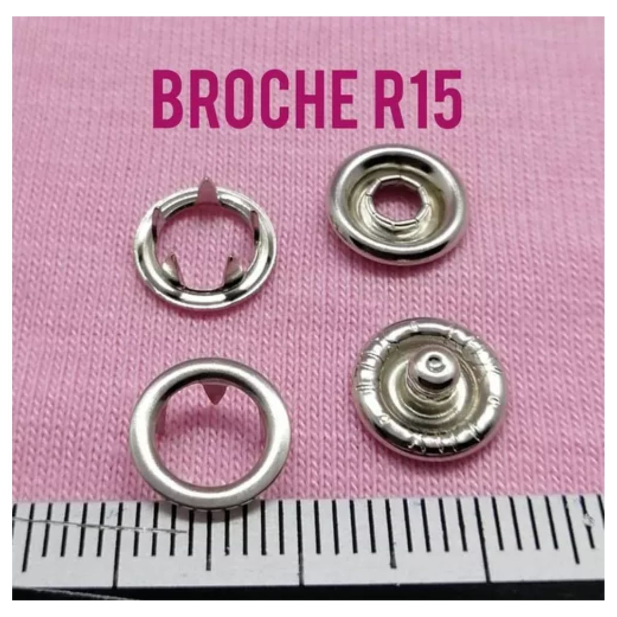 GENERICO - Broche R15 Metal Botones Presión 1000 Und Para Body bebé