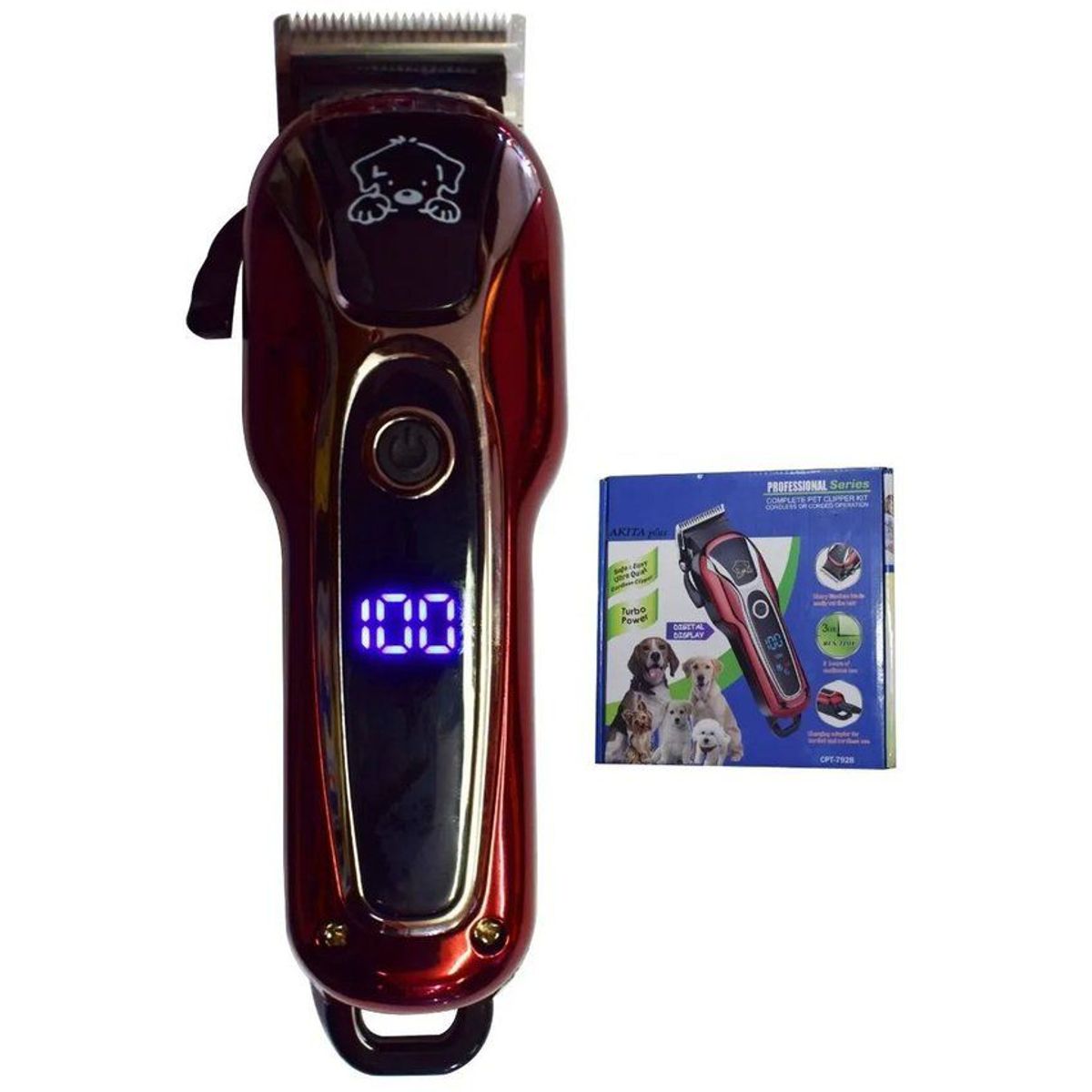 HOLGU - Máquina corta pelo mascotas pantalla led y accesorios