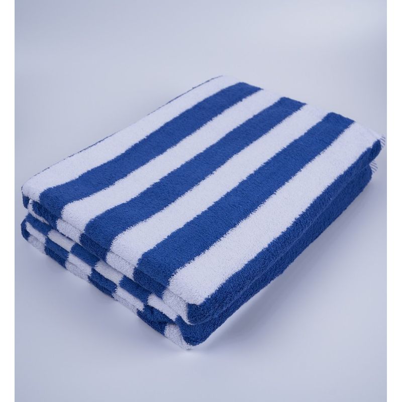 SLEEPER - Toalla de Piscina Modelo Buzios 520grs Rayas Blancas y Azules
