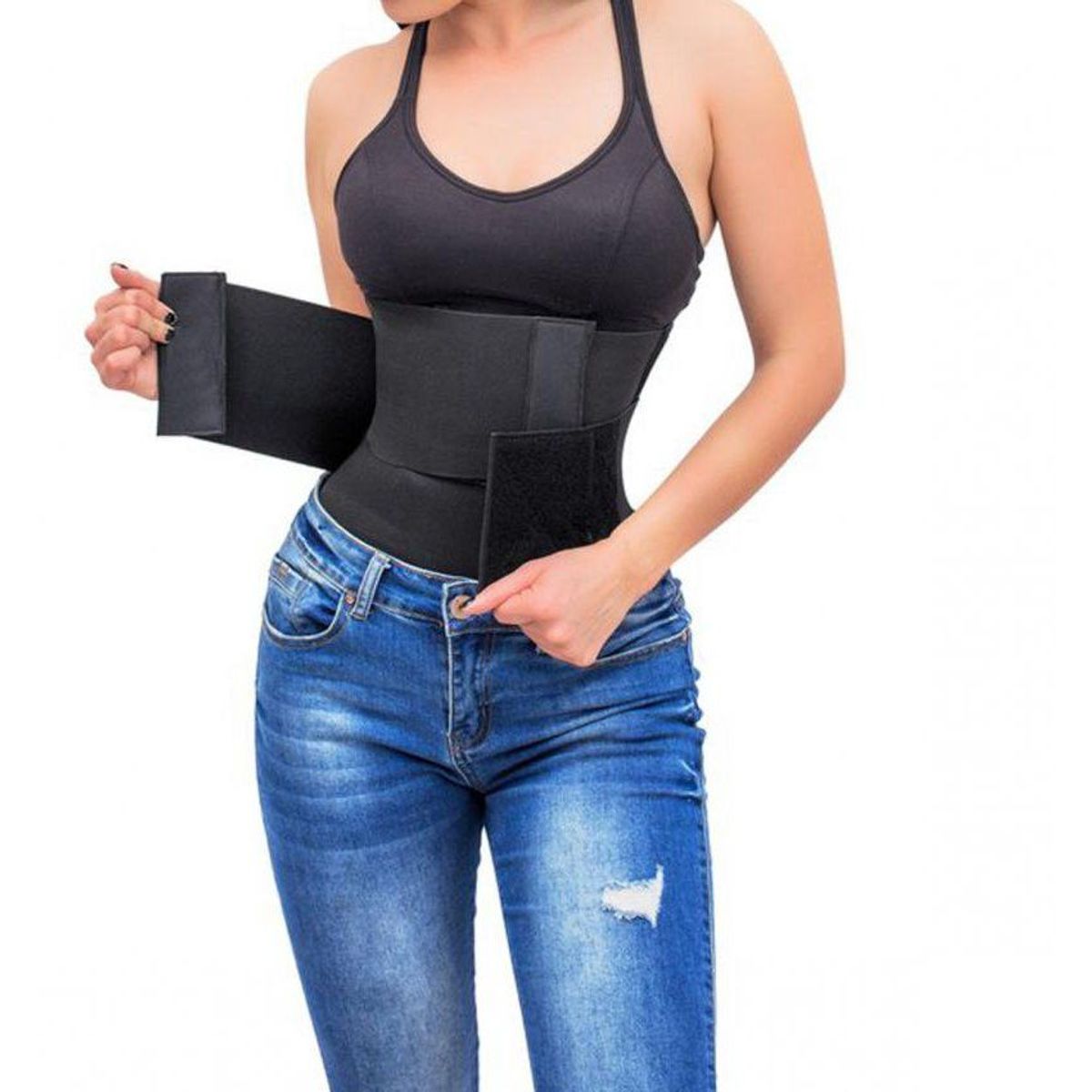 GENERICO - Faja 3 Velcros-3 Bandas Control Cintura Reductora De Medidas - XL