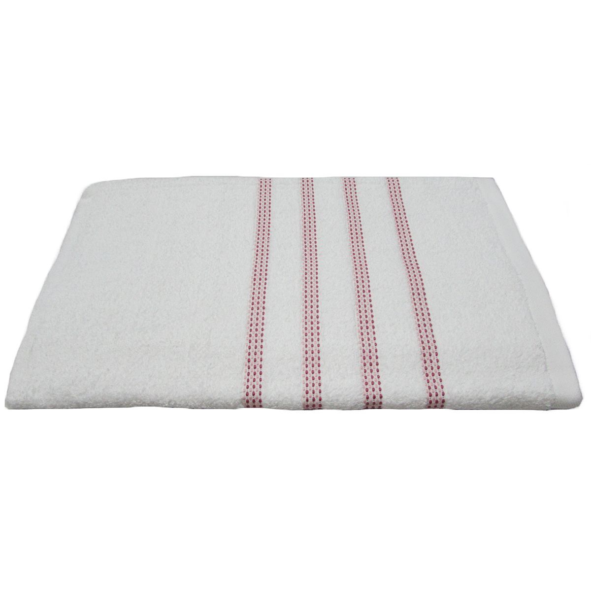 SLEEPER - Toalla de Ducha 480grs Bahamas Blanco con Guinda