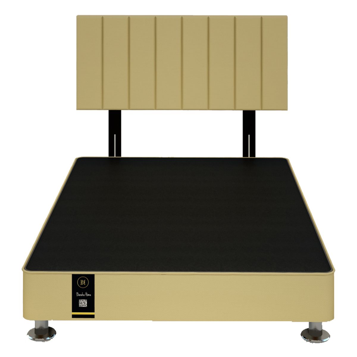 BARAKA HOME - Dormitorio Linz + Cabecera Neuss Pata Desmontable 2 Plz - Beige Claro