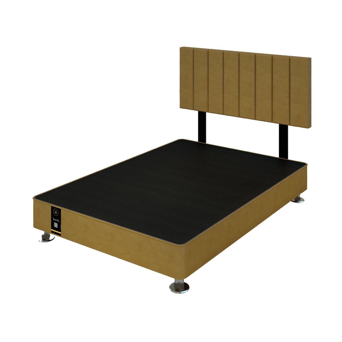 BARAKA HOME - Dormitorio Linz + Cabecera Neuss Pata Desmontable 2 Plz- Beige Oscuro