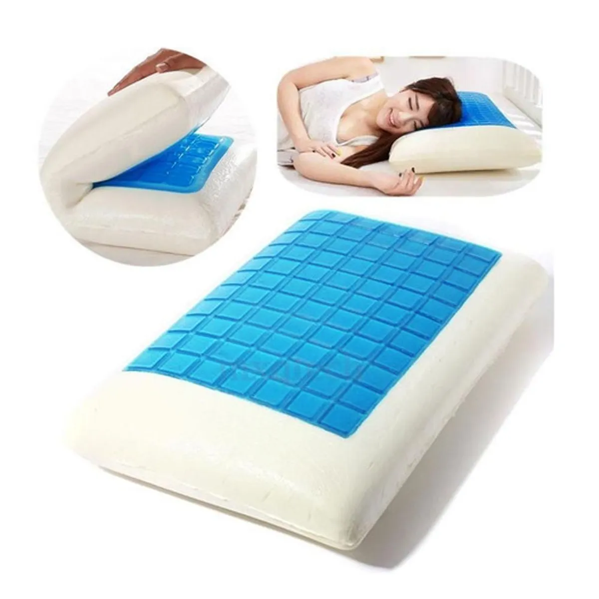 HOLGU - Almohada ortopedica viscoelastica con gel  funda original