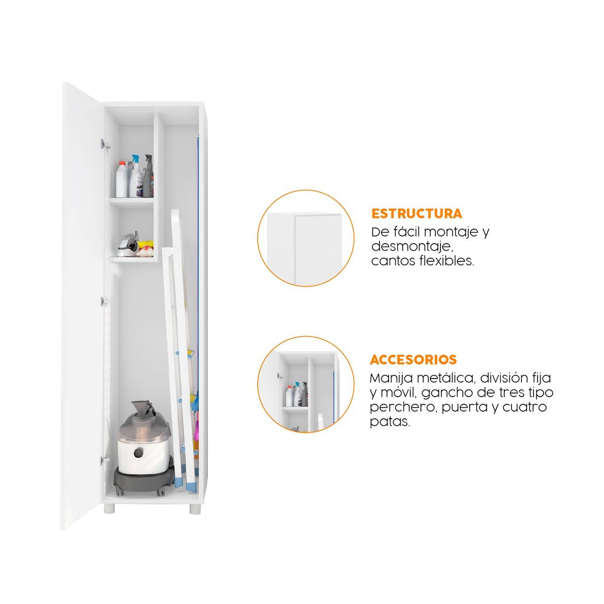 BONNO - Mueble De Cocina Multiuso Klause Blanco Bonno