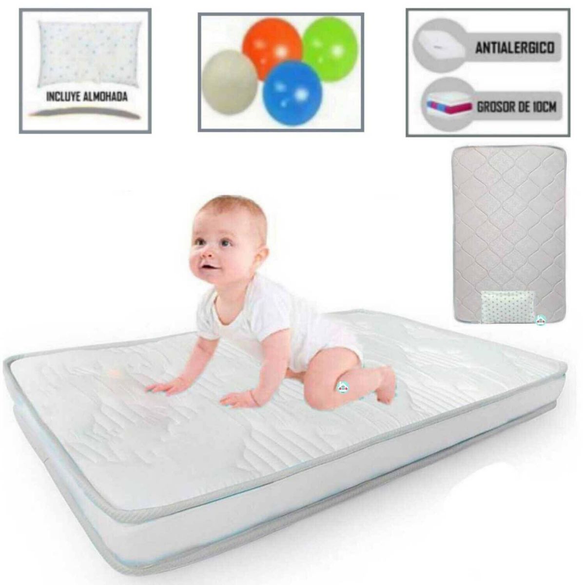 GENERICO - Colchón de Bebe para Cunas Pack and Play PB