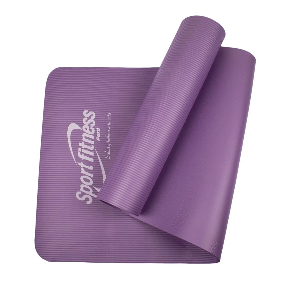 SPORT FITNESS - Colchoneta  mat de yoga 10mm + ligas transportadora - Morado