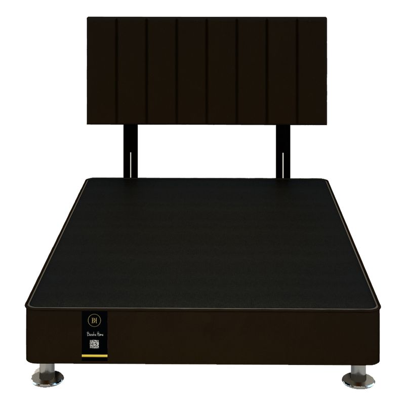BARAKA HOME - Dormitorio Linz + Cabecera Neuss Pata Desmontable 2 Plz - Chocolate Oscuro