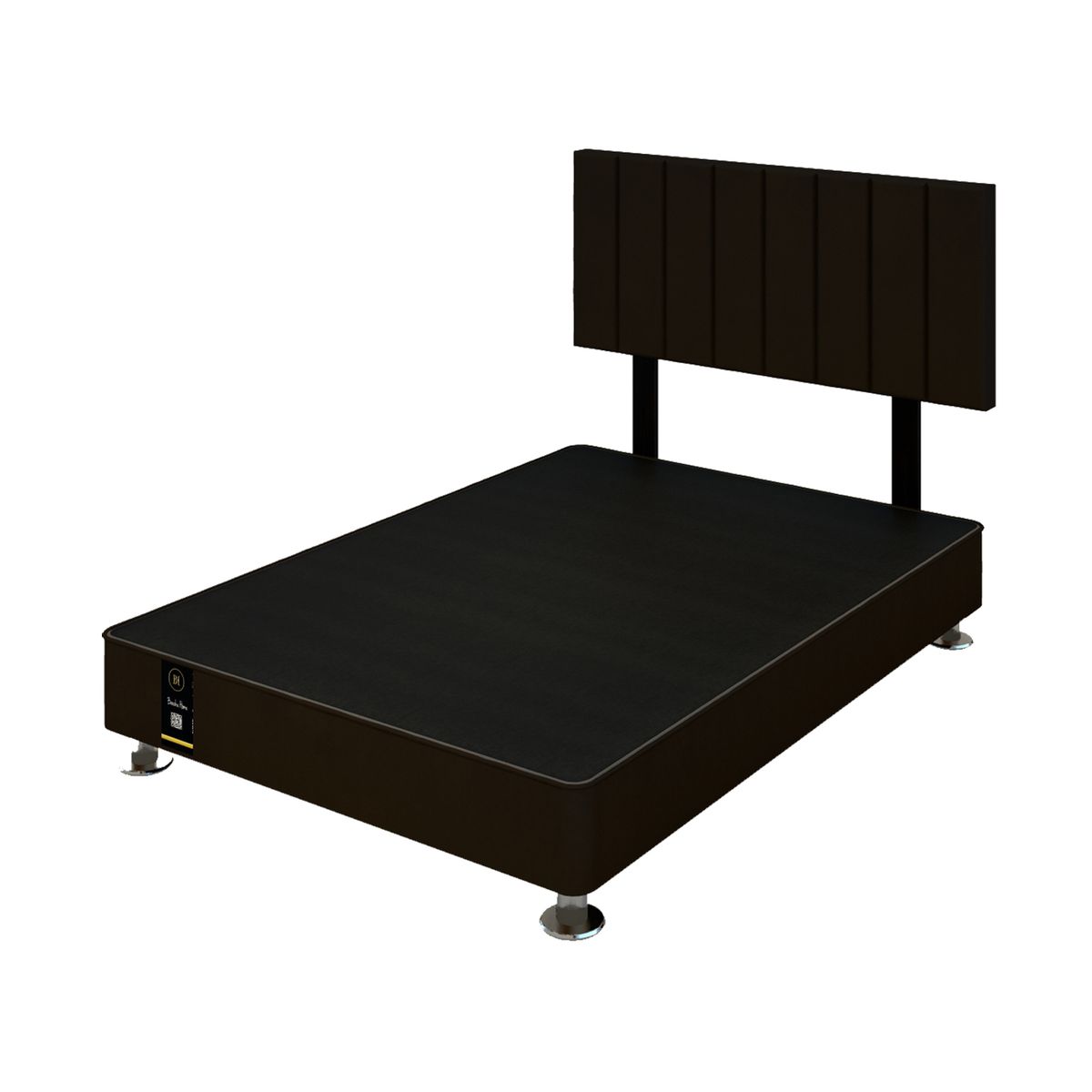 BARAKA HOME - Dormitorio Linz + Cabecera Neuss Pata Desmontable 2 Plz - Chocolate Oscuro