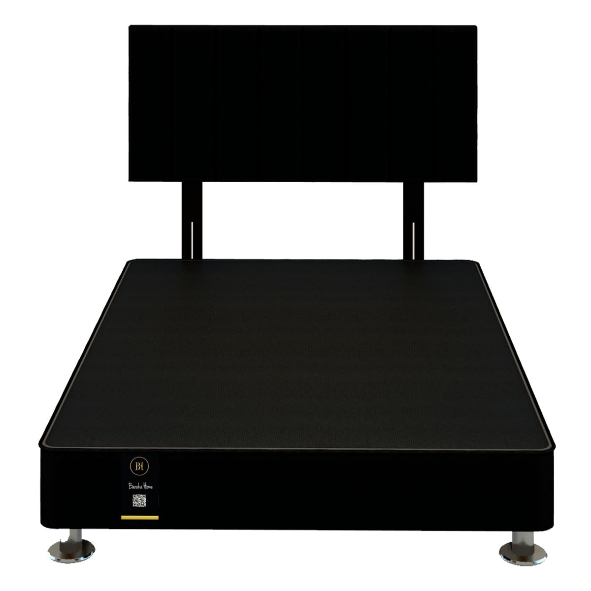 BARAKA HOME - Dormitorio Linz + Cabecera Neuss Pata Desmontable 2 Plz - Negro