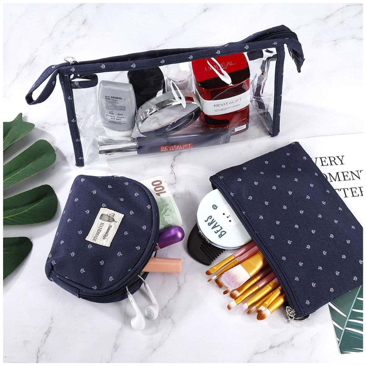 MINARI - Neceser Organizador de Maquillaje Bolsas Viaje Maleta 3 Piezas AZ 13N