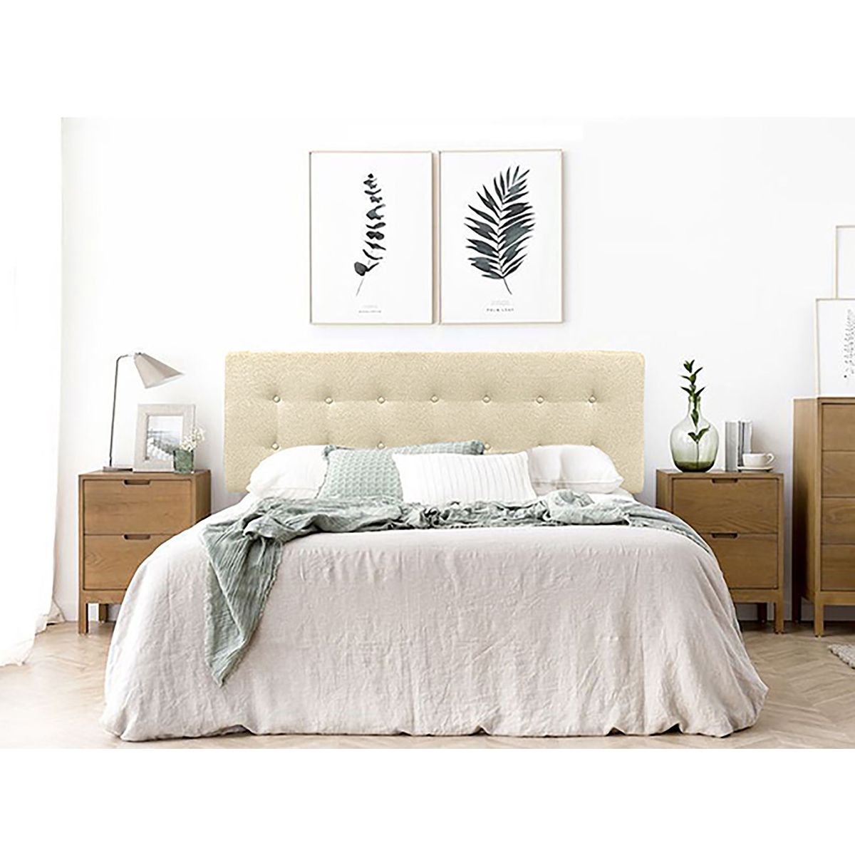 VILLA HOGAR - Cabecera cube 2 plazas beige - Villa Hogar