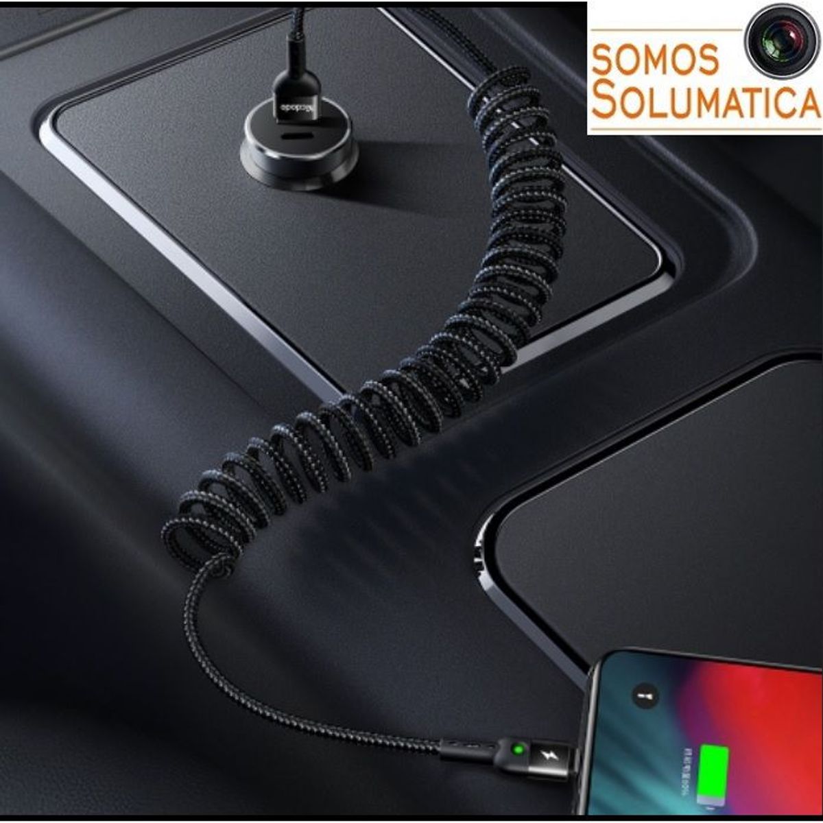 MCDODO - Cable Usb Tipo C Carga Rapida - Espiral Para Auto - Mcdodo