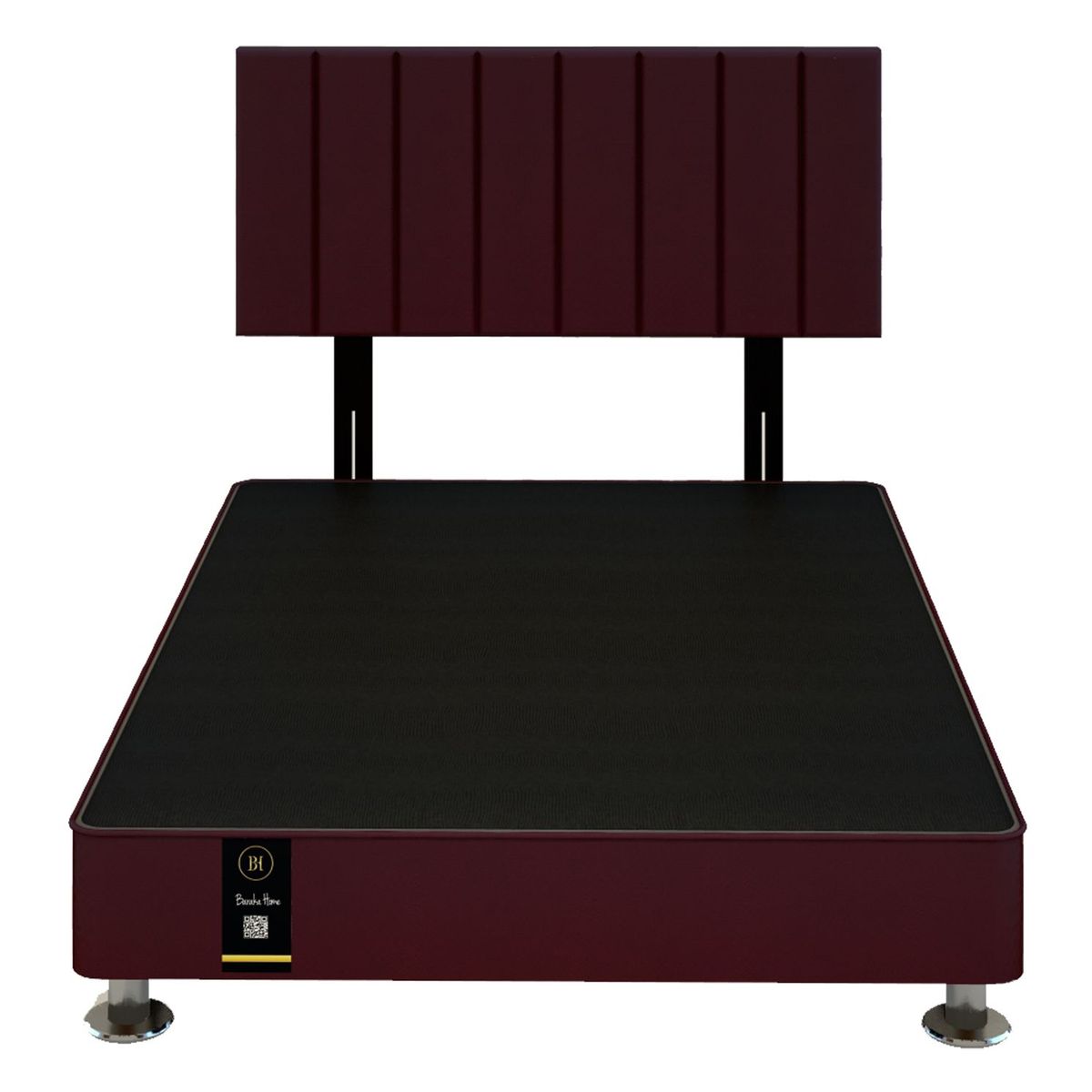 BARAKA HOME - Dormitorio Linz + Cabecera Neuss Pata Desmontable 2 Plz- Vino