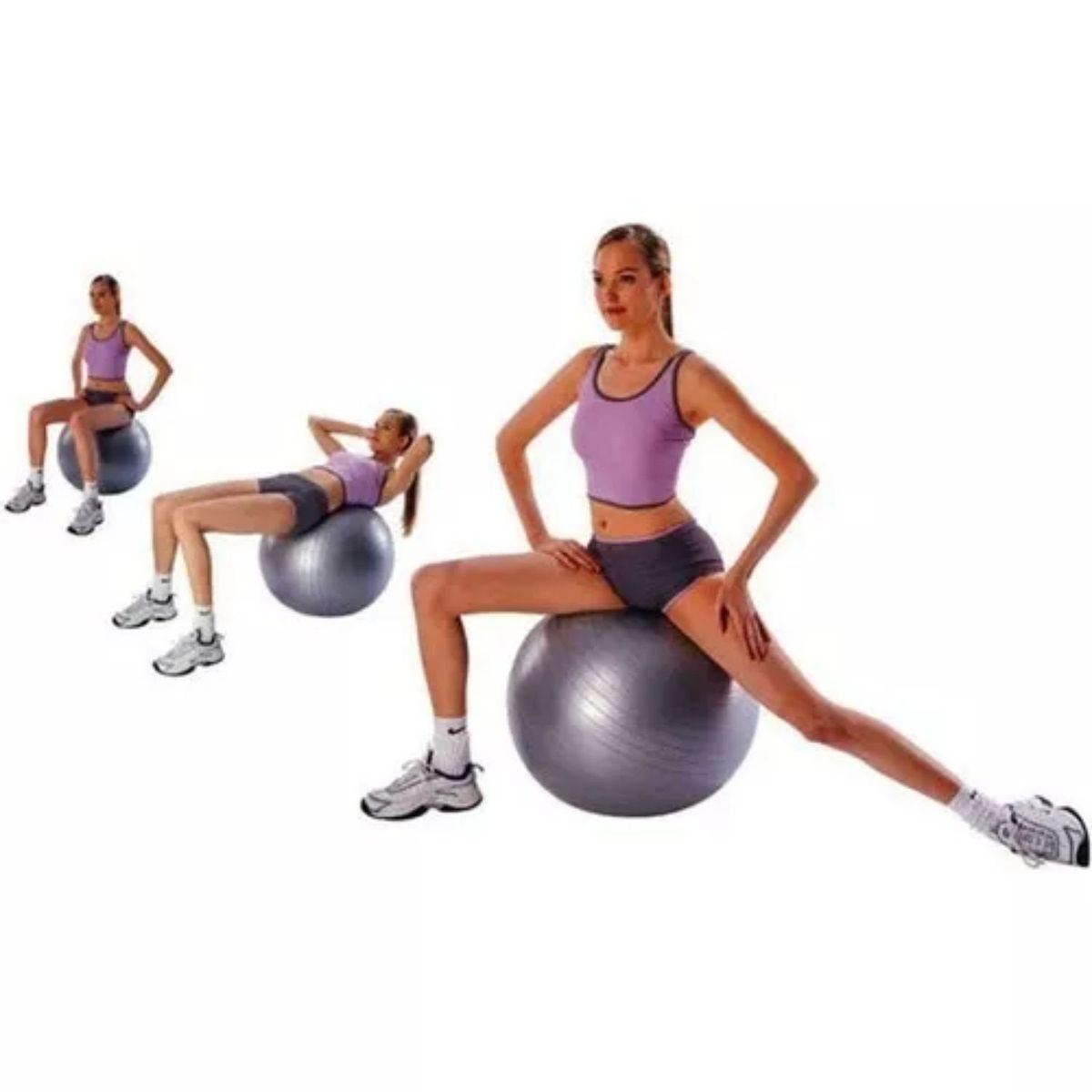 SPORT FITNESS - Pelota De Pilates 75cm+Inflador de regalo - plomo