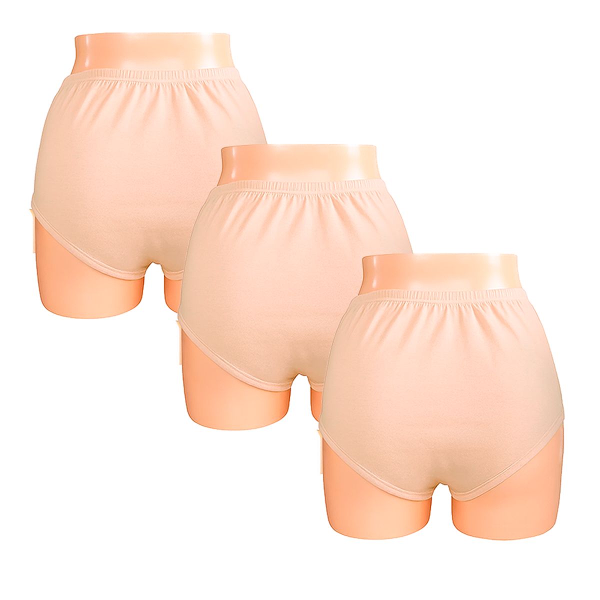 SWEET COTTON - Pack x3 Trusa Clásica Sweet Cotton Beige