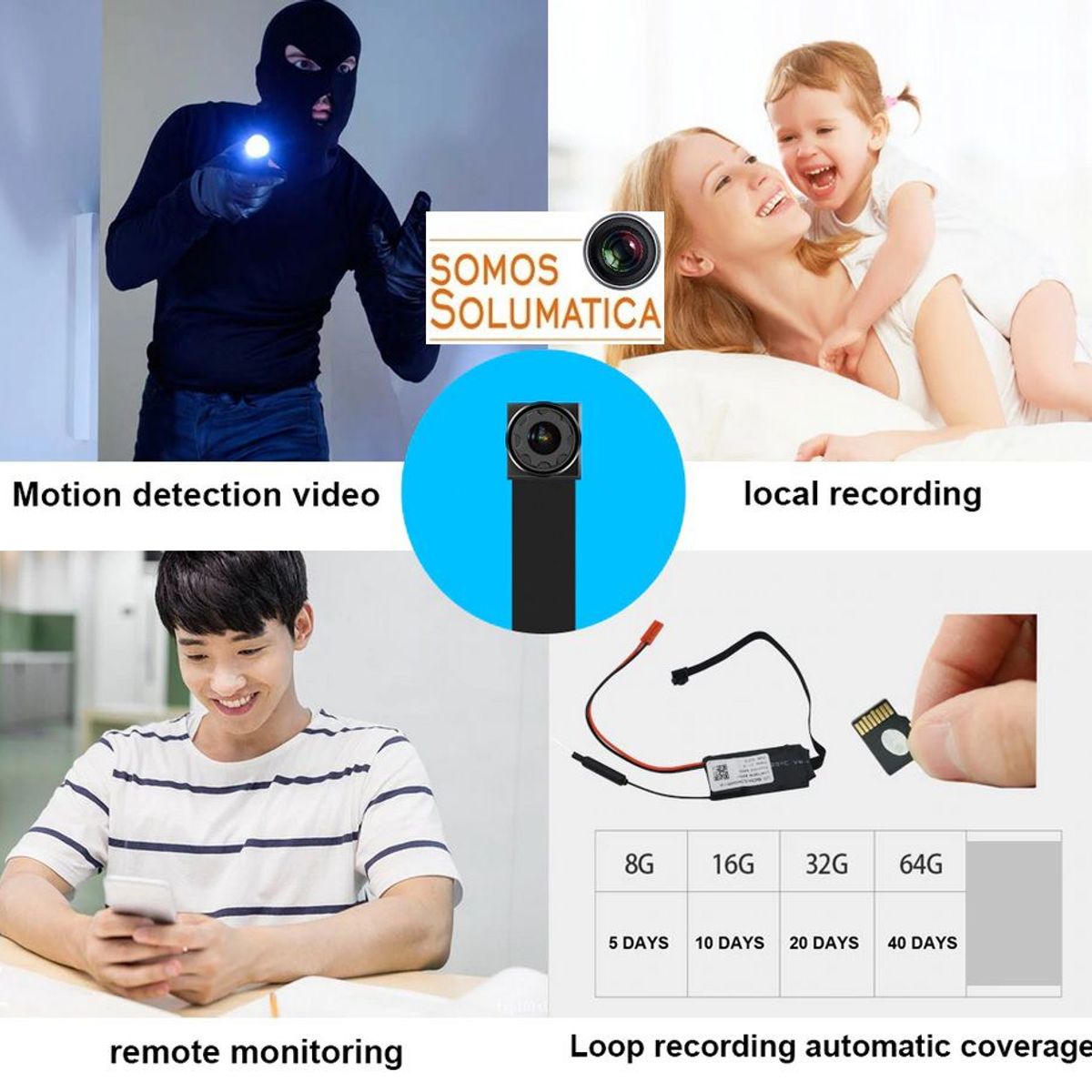 OEM - Camara Espia Wifi Modulo HD - Solumatica - Para Celular Video En Vivo