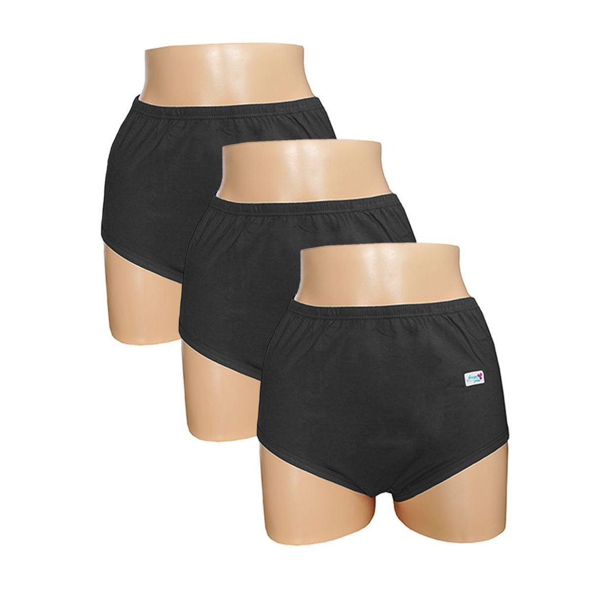 SWEET COTTON - Pack x3 Trusa Clásica Sweet Cotton Negro