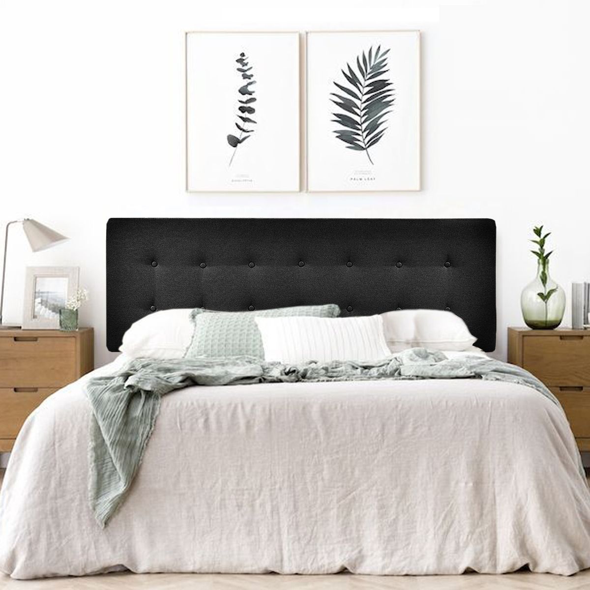 VILLA HOGAR - Cabecera cube Queen negro - Villa Hogar