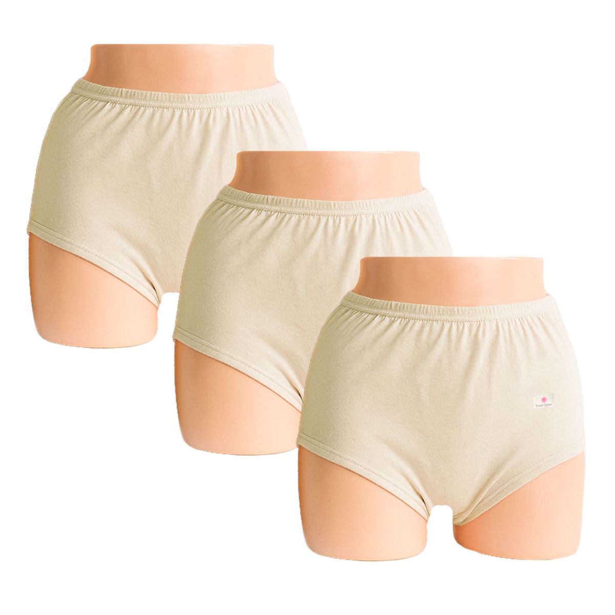 SWEET COTTON - Pack x3 Trusa Clásica Sweet Cotton Crema