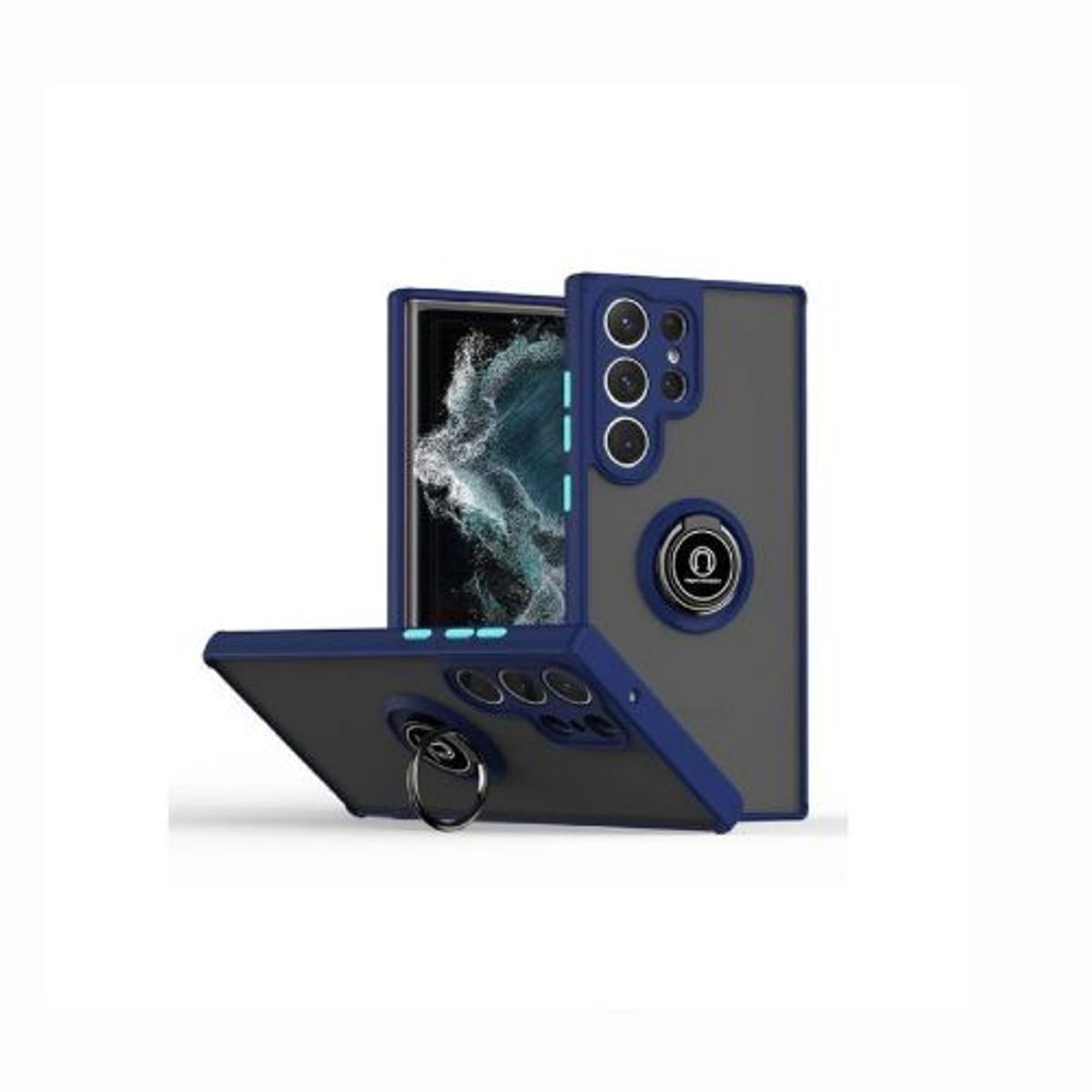GENERICO - Case Ahumado con Anillo Para Samsung S23 Ultra - AZUL